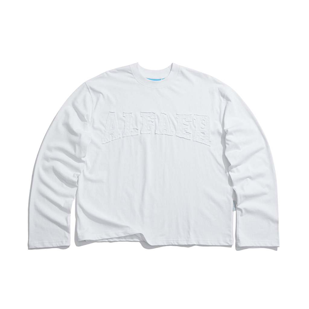 ÁO "ALFAER" PATCHED LOGO LONGSLEEVE T-SHIRT - WHITE