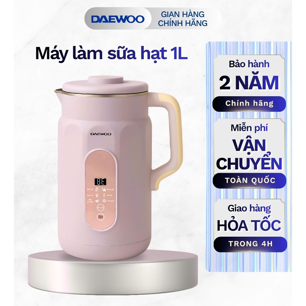 Máy Làm Sữa Hạt Daewoo DWSM-1310 1L, tặng Cẩm Nang 50 Công Thức BH 2 năm