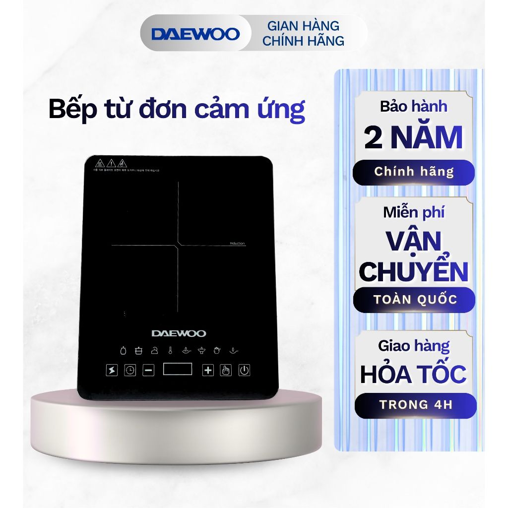 Bếp Từ Đơn Daewoo DWI-1505B, 8 chế độ cài sẵn 1500w, BH 2 năm