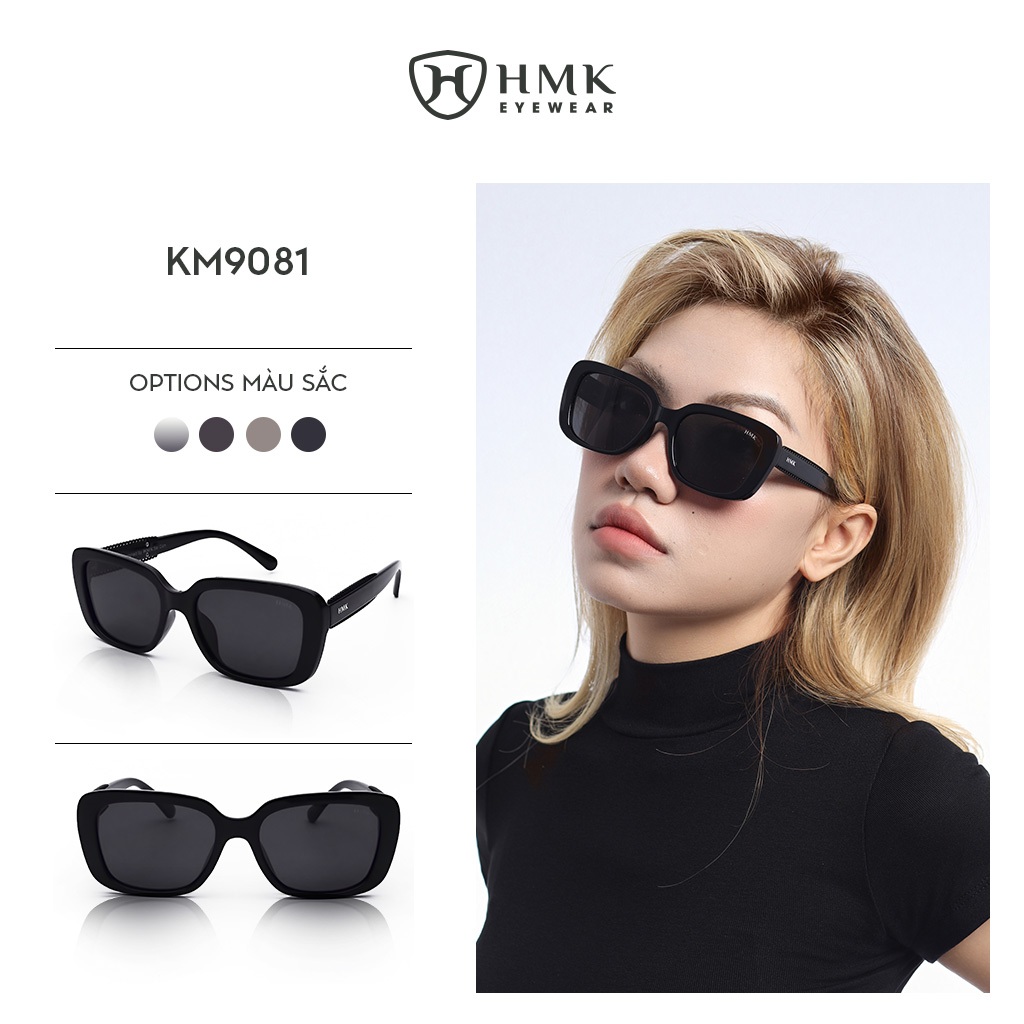 Kính Mát Thời Trang HMK Eyewear Dáng Vuông Chống Tia UV Bảo Vệ Mắt Toàn Diện - KM9081