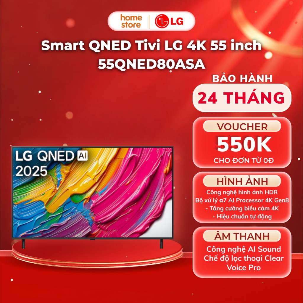 Smart QNED Tivi LG 4K 55 inch 55QNED80ASA