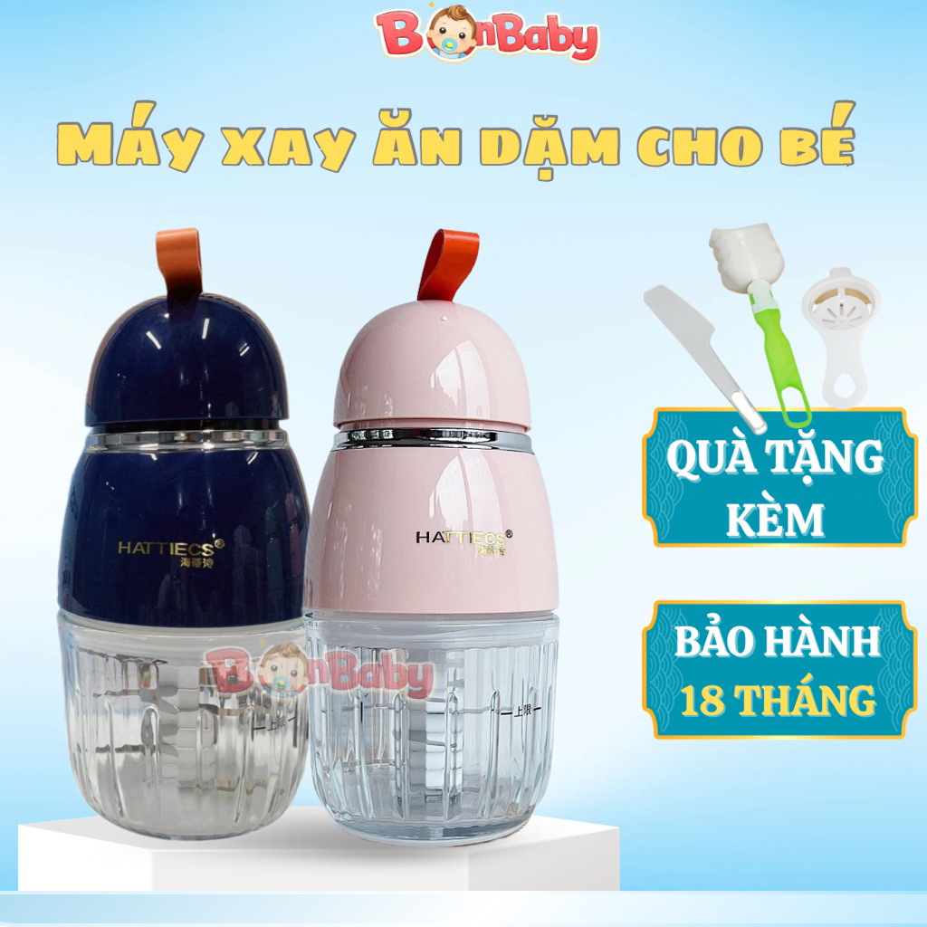 [Tặng quà]Phiên bản mới máy xay hattiecs 8 lưỡi dao cho bé ăn dặm