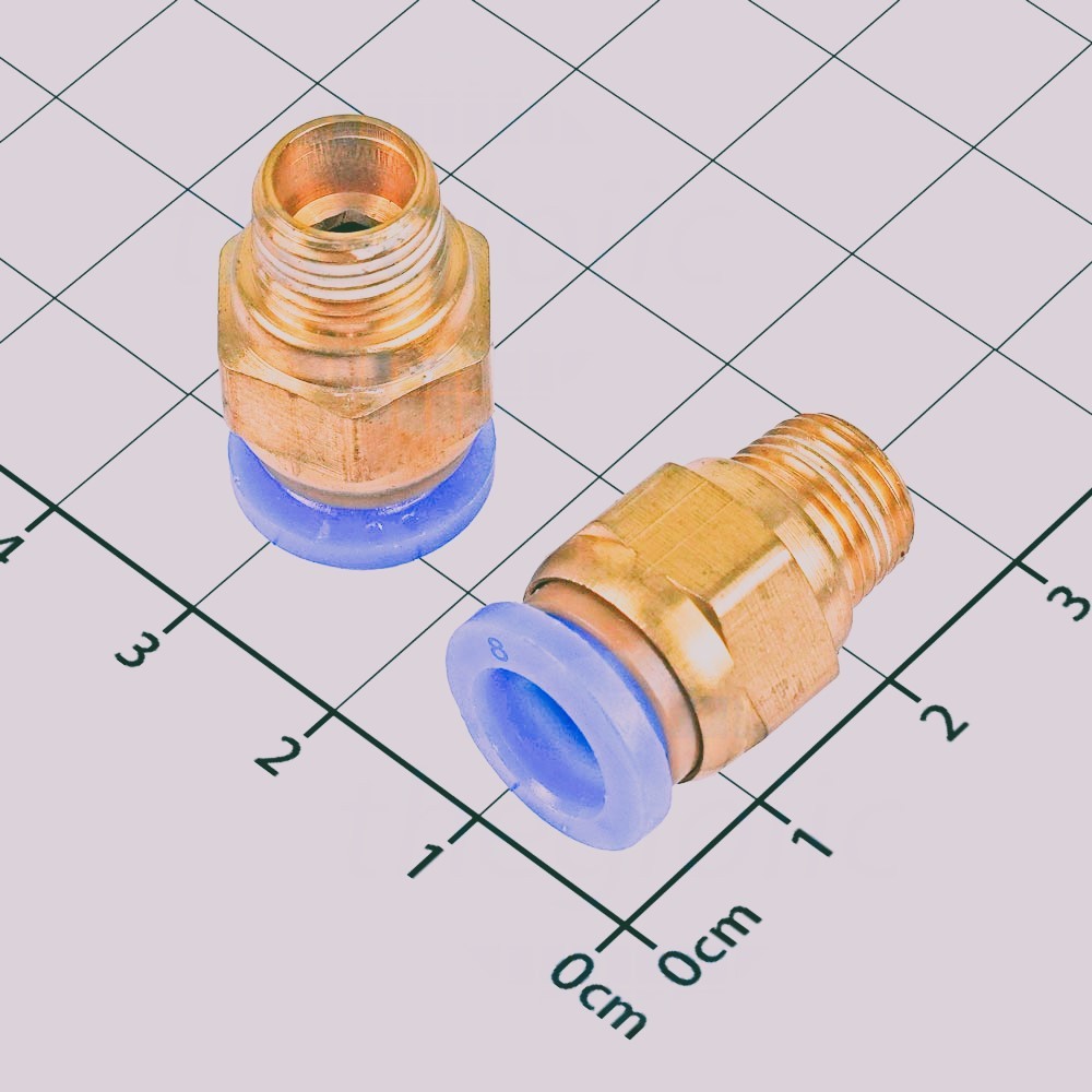 Đầu nối nhanh khí nén PC801 (Ống 8 ren 9.6)