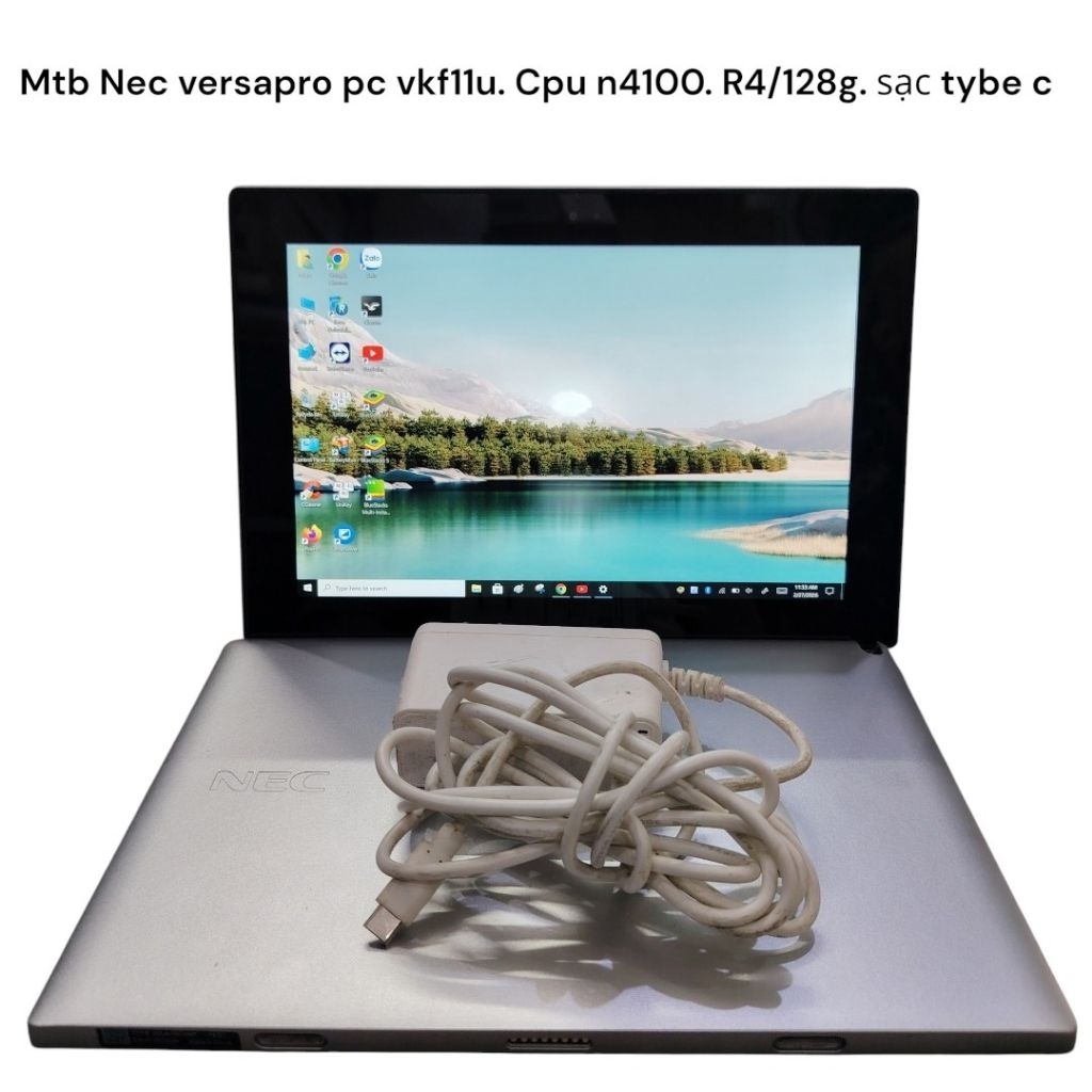(Hàng cũ) Máy tinh bảng NEC versapro pc vkf11u. N4100.R4/128g.hinh thức đẹp 90%.máy +sạc Tybe C