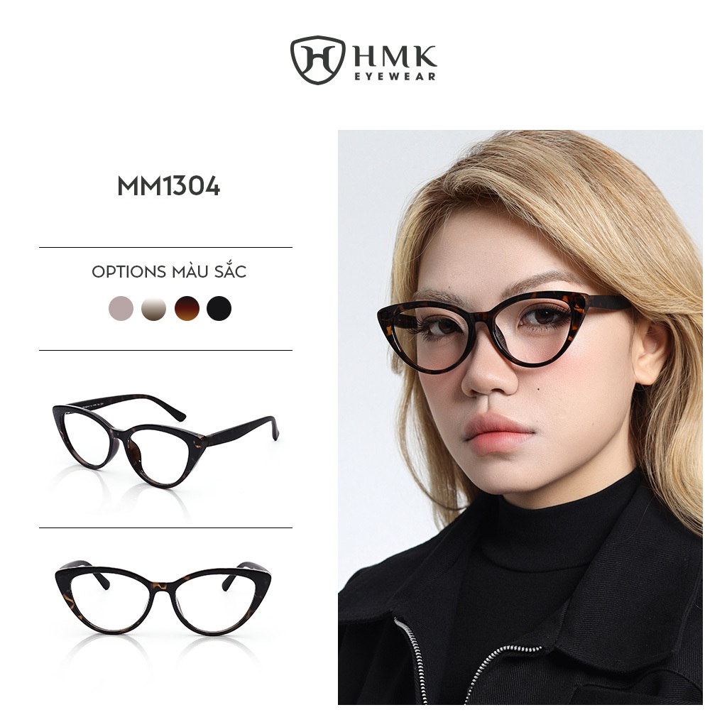 Gọng Kính Cận HMK Eyewear Dáng Mắt Mèo Nhựa Dẻo Thời Trang Nữ Trendy - MM1304