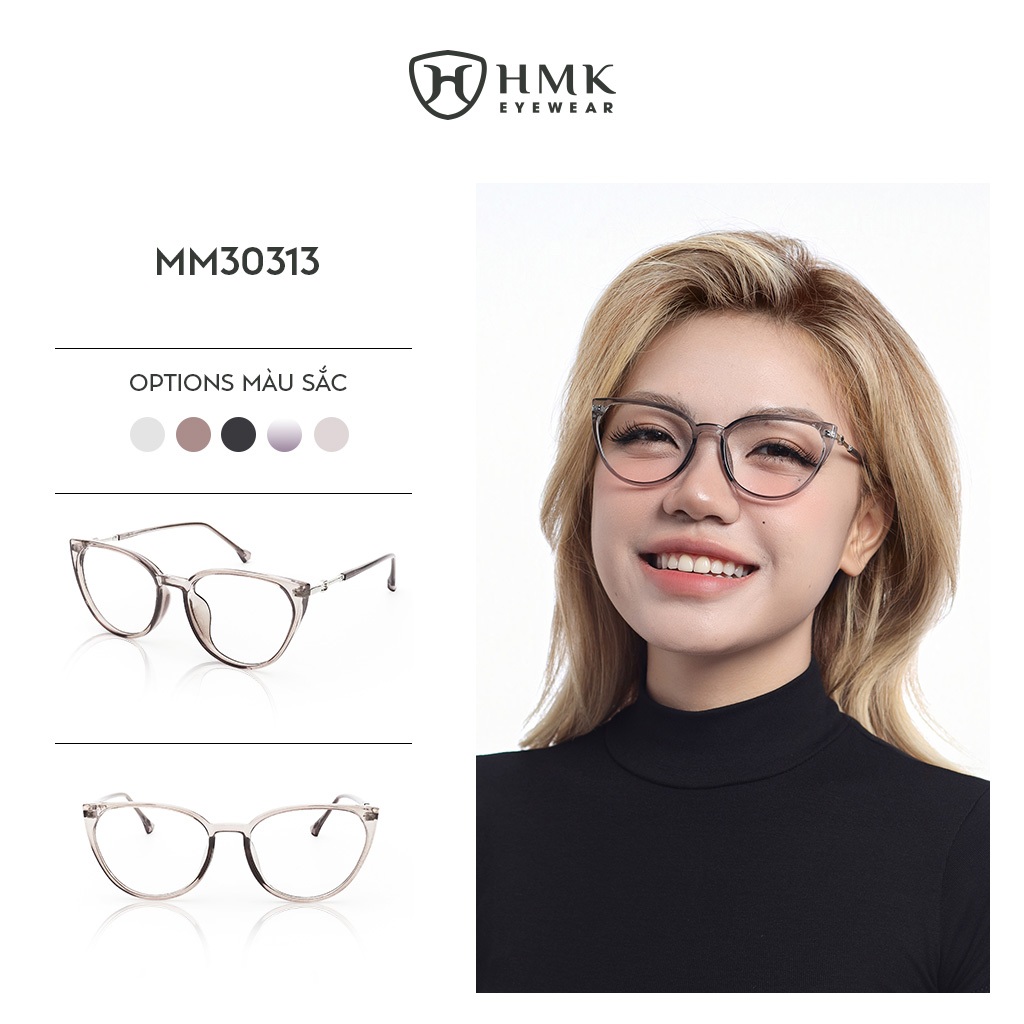 Kính Mắt Mèo HMK Eyewear Chất Liệu Nhựa Thời Trang Nam Nữ Nhiều Màu Dễ Thương - MM30313