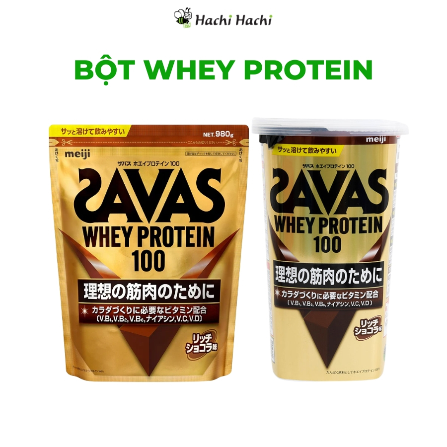 TPBS: Bột Whey Protein Meiji vị Socola, bổ sung Vitamin B1, B2, B6, Niacin, Vitamin C, D