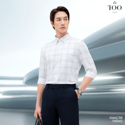 [NEW] Áo sơ mi công sở nam TQQ dài tay mã K666CS kiểu dáng Slimfit sang trọng hạn chế nhăn