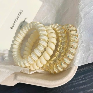 Combo 10 Dây Chun Lò Xo Ống Màu Khúc Nhũ – Dây Buộc Tóc Lò Xo Trong Suốt Co Giãn Tốt, Không Đau Tóc, Không Hằn Tóc
