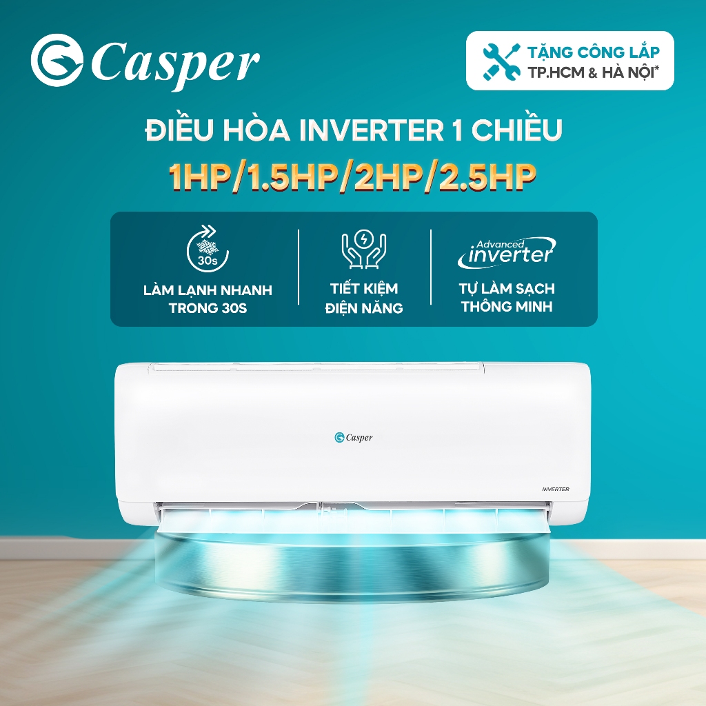 Máy lạnh/ Điều hòa Casper Inverter 1 chiều TC-09IS36 1HP / TC-12IS36 1.5HP/ TC-18IS36 2HP