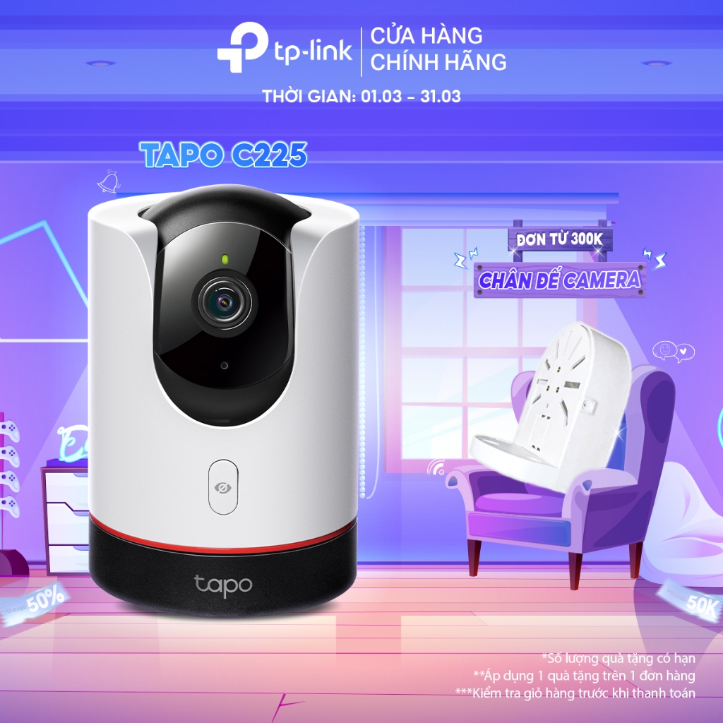Camera WiFi A.I Trong Nhà TP-Link Tapo C225 (2k QHD), Thiết Lập Vùng Riêng Tư