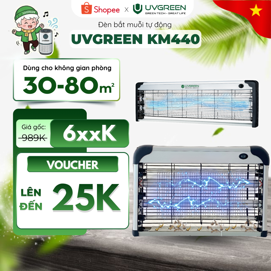 [Hỏa tốc] Máy Bắt Muỗi, Ruồi Và Côn Trùng Thông Minh UVGREEN KM420, KM430, KM440 – Công Suất 20-40W