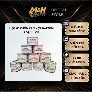 Hộp 60 cuốn cán DATOM 1 lớp quấn vợt Cầu Lông, Tennis, Pickleball êm, bám tay, thấm hút mồi hôi tốt