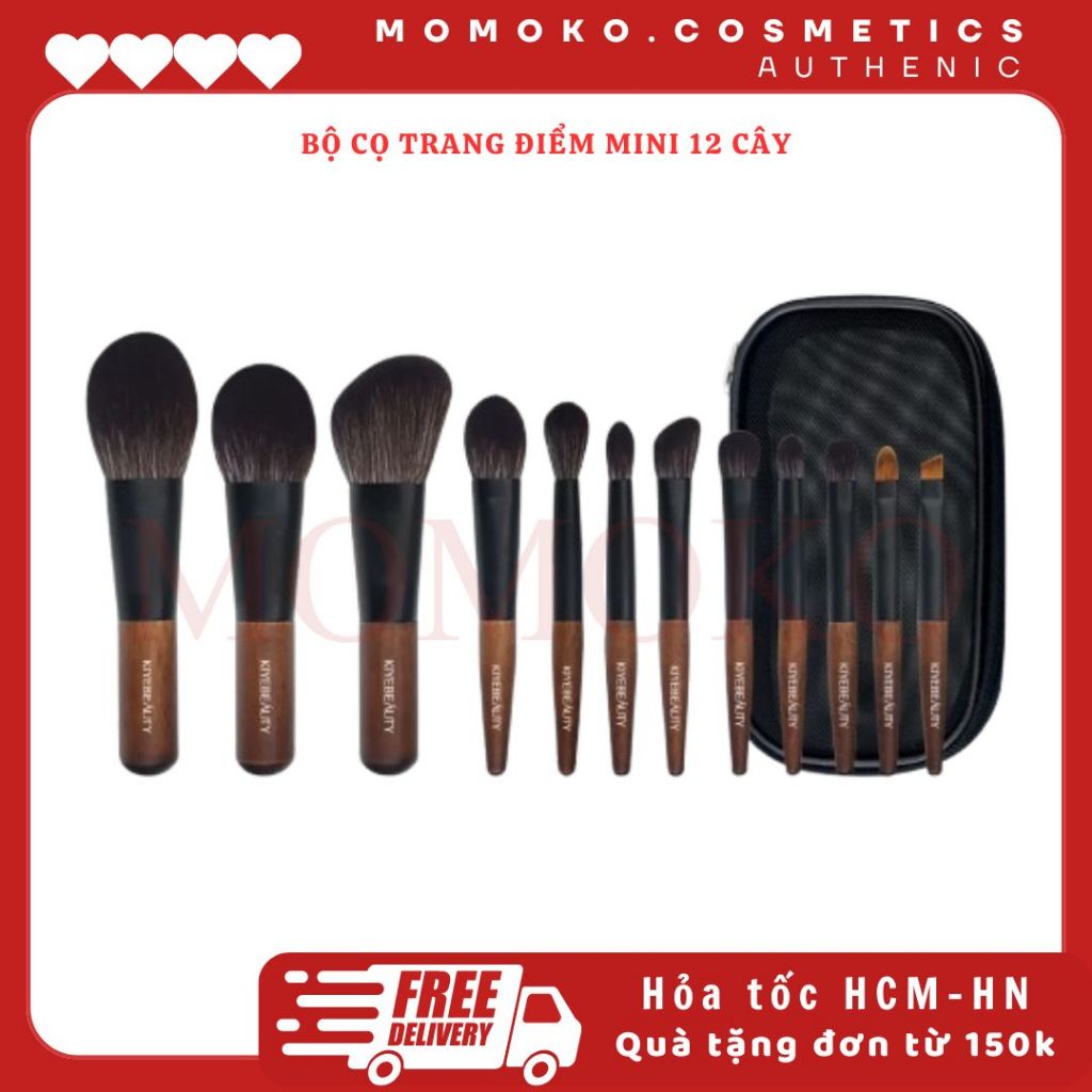 Set cọ makeup mini bộ cọ trang điểm mini 12 cọ, bộ cọ makeup cá nhân,chuyên nghiệp cho người mới