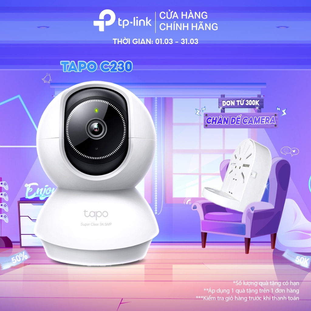 [Độ Phân Giải 3K] Camera Wi-Fi Trong Nhà TP-Link Tapo C230 | Thông Báo Thông Minh, Phát Hiện AI