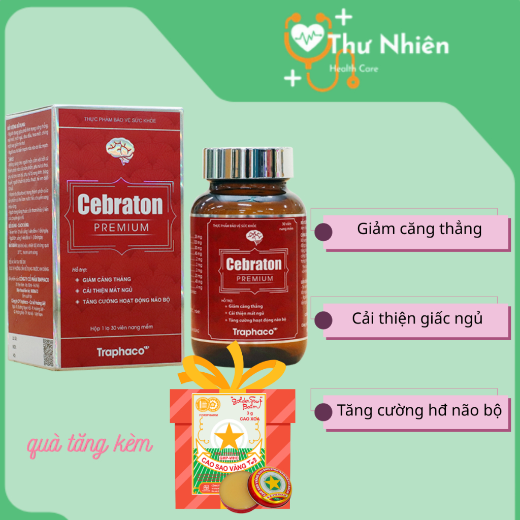 Cebraton Premium Traphaco - Giúp giảm căng thẳng, mệt mỏi, cải thiện giấc ngủ