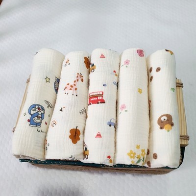 Set 5 khăn sữa trẻ em TILO vải muslin 100% cotton 2 lớp mềm mịn thoáng mát và hút nước mạnh