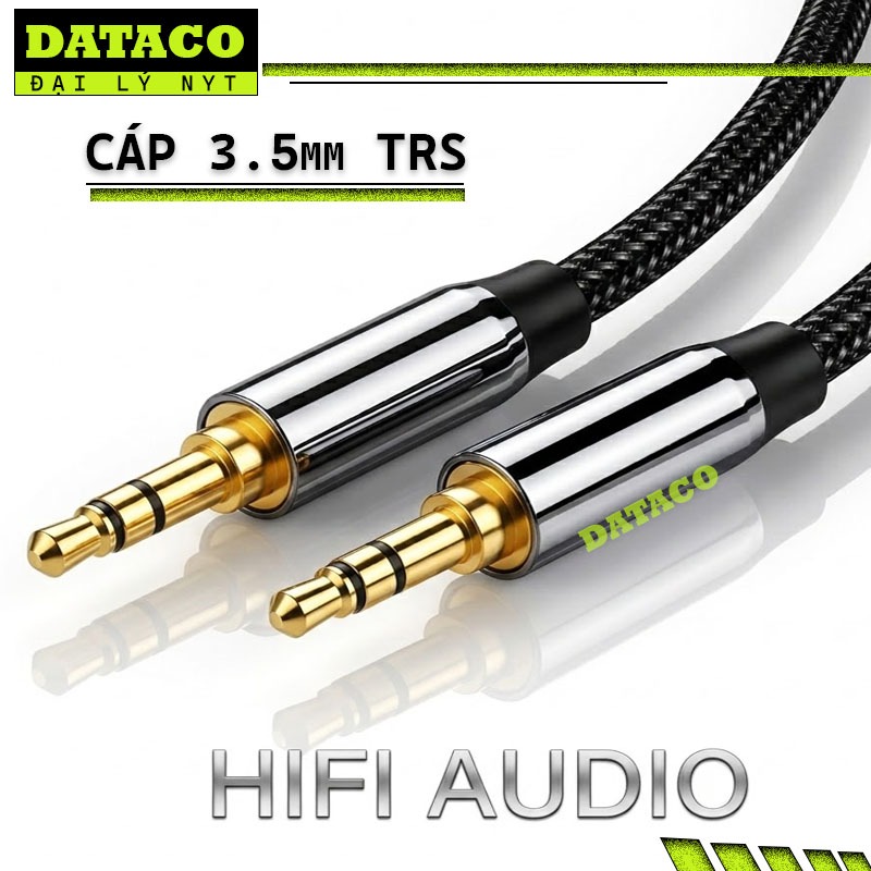 Dây Cáp Âm Thanh 3.5mm 2 Khấc / 3 Khấc – Vỏ Bện Nylon, Jack Mạ Vàng 24K_DATACO