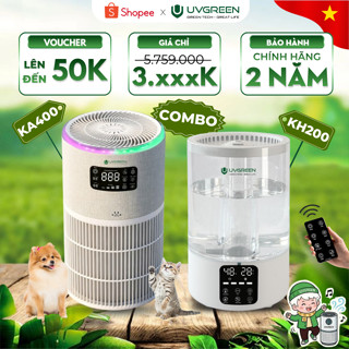 [KOC] Combo Máy Lọc Không Khí Diệt Khuẩn UVGREEN KA400 & Máy phun sương KH200 | Lọc Bụi Mịn, Cấp ẩm da