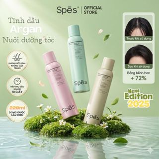 Dầu Gội Khô Spes Nâng Cấp Thêm Keratin và Tinh Dầu Argan Kiểm Soát Dầu, Không Bọt Trắng 220ml