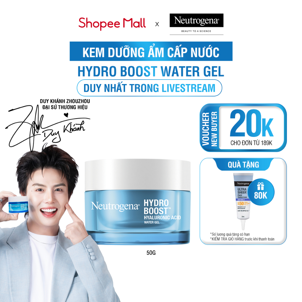 [KOL] Kem dưỡng ẩm cấp nước Neutrogena® Hydro Boost Hyaluronic Acid Water Gel (50g)
