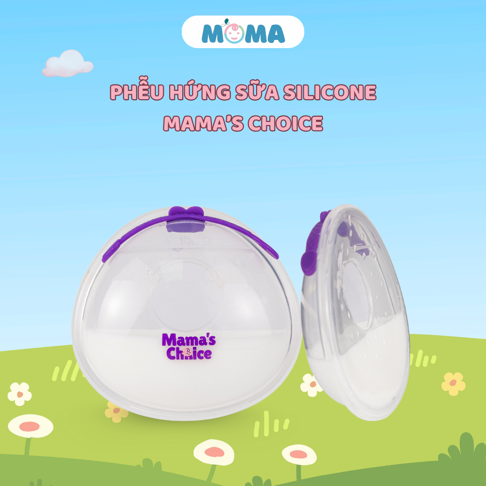 Phễu hứng sữa mẹ chính hãng Mama's Choice, có nắp đậy chống tràn tiện lợi (Hộp 2 cái)