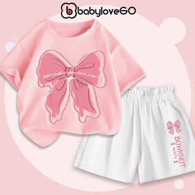 Bộ đồ bé gái BabyloveGO đồ bộ cho bé áo thun quần kaki mềm mịn thoáng mát