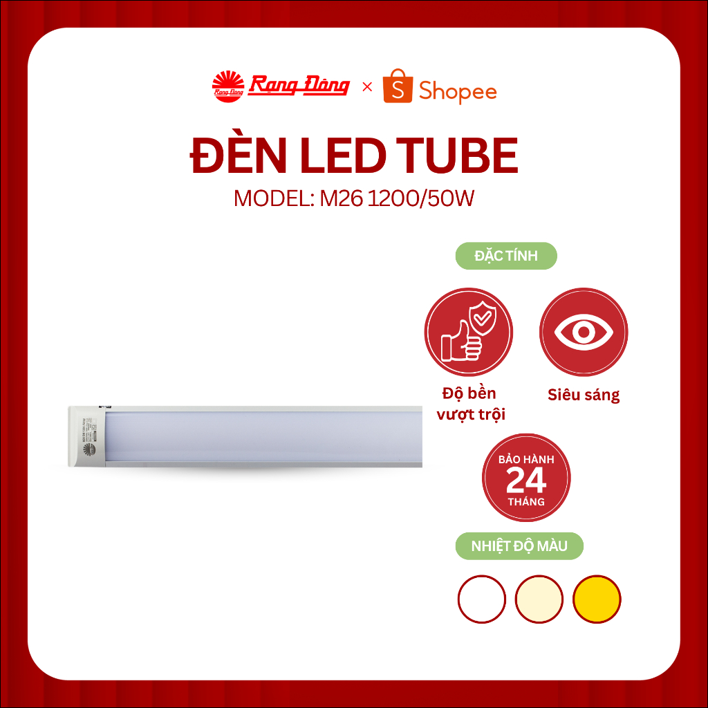 Đèn LED Nổi trần M26 50W Rạng Đông Model: M26 1200/50W