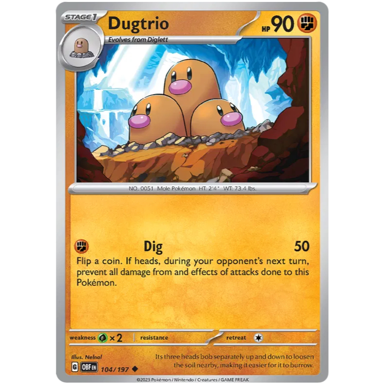 OBF - Pokemon TCG - Dugtrio - Uncommon - 104/197