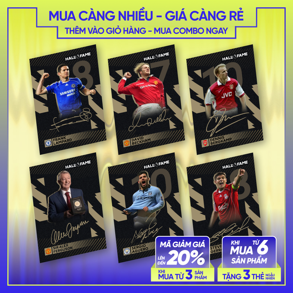 21-22 HALL OF FAME | Thẻ cầu thủ bóng đá SKYLLECTA | Beckham Rooney Lampard Gerrard Henry Bergkamp C