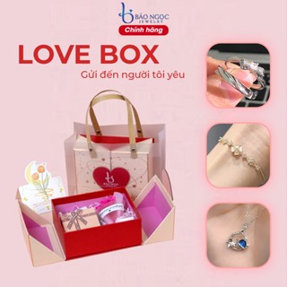Set quà tặng LOVE BOX cho người yêu, bạn bè kèm trang sức bạc dây chuyền, lắc tay, nhẫn đôi