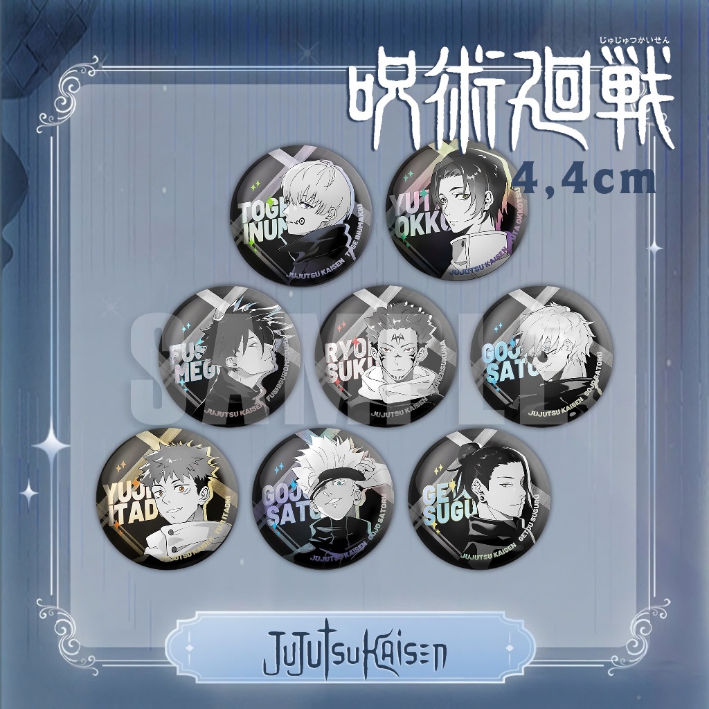 (M2) Huy Hiệu JUJUTSU KAISEN Badge Chú Thuật Hồi Chiến Balo Túi Xách tiện lợi manga anime