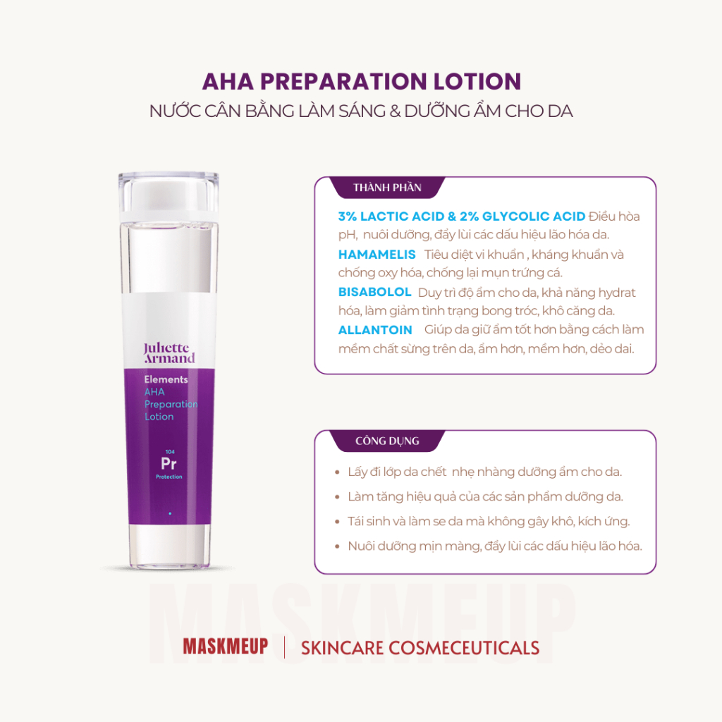 [HÀNG CTY] Nước cân bằng AHA Toner Juliette Armand AHA Preparation Lotion