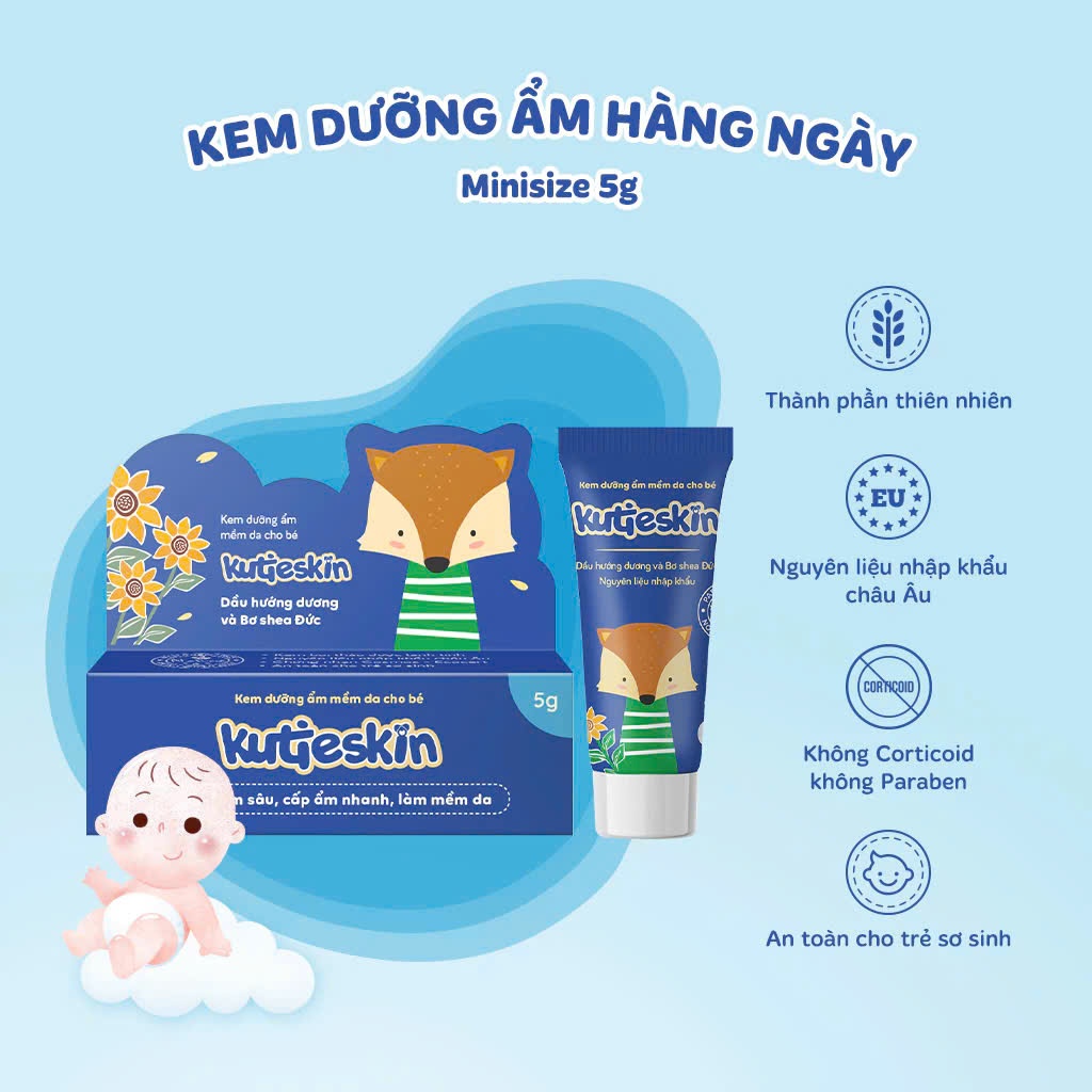 Combo 6 Tuýp Kem Dưỡng Ẩm Da Cho Bé Kutieskin - Mỗi Tuýp 5g