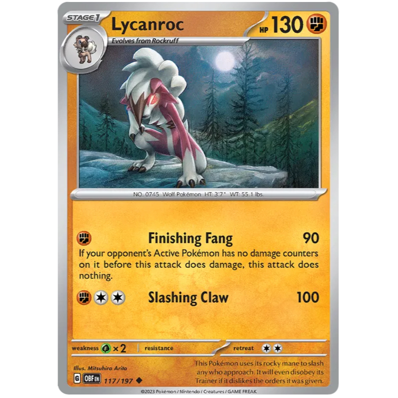 OBF - Pokemon TCG - Lycanroc - Uncommon - 117/197