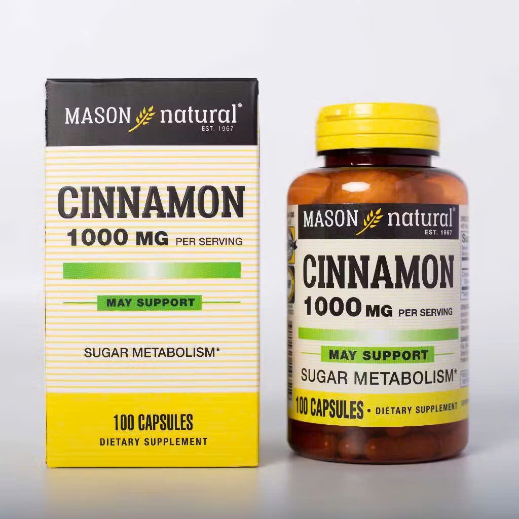 Viên Uống Hỗ Trợ Chuyển Hoá Đường MASON NATURAL Cinnamon 100 Viên