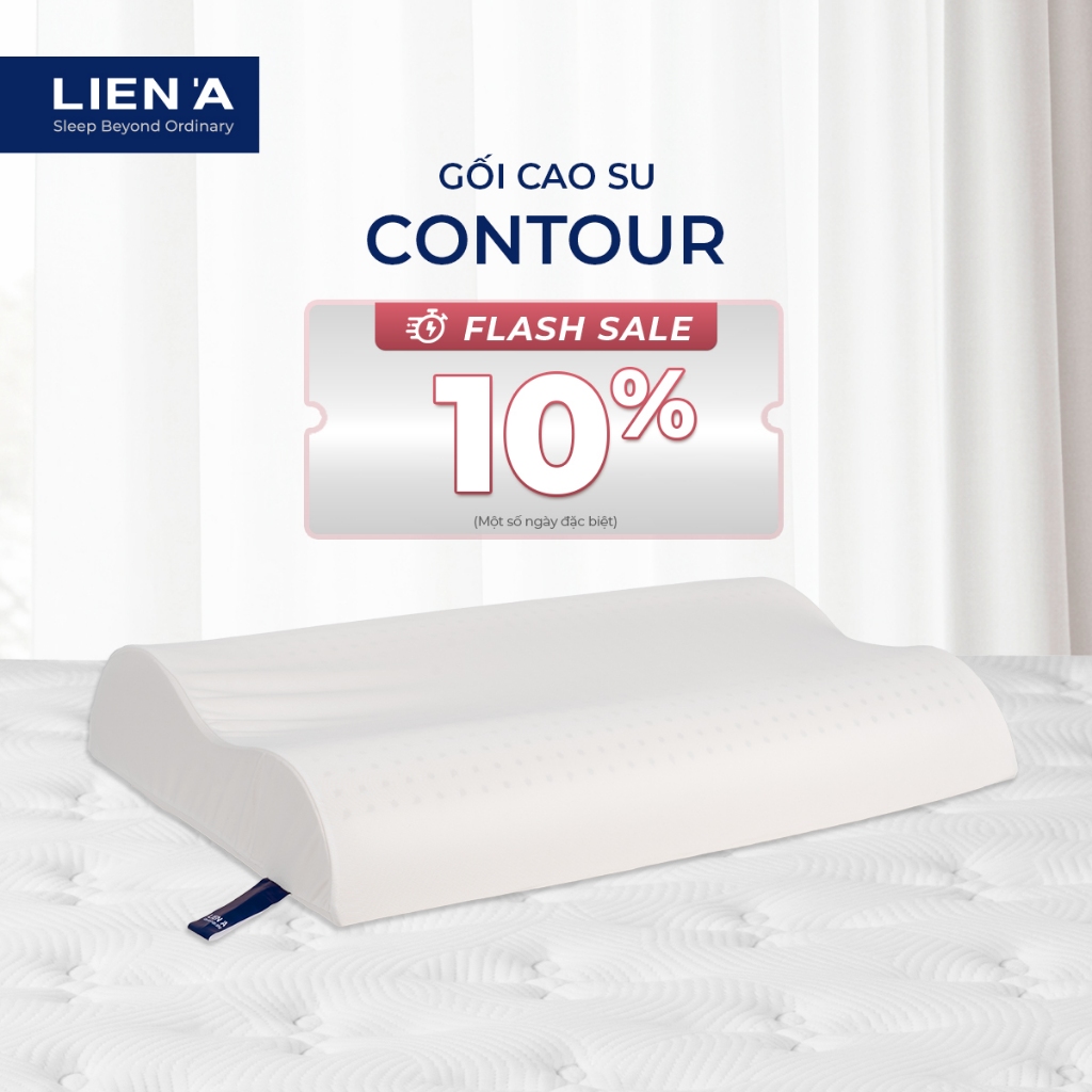 Gối Cao Su Lượn Sóng Contour Liên Á Đạt Chuẩn ECO An Toàn, Thiết Kế Công Thái Học Nâng Đỡ Êm Ái