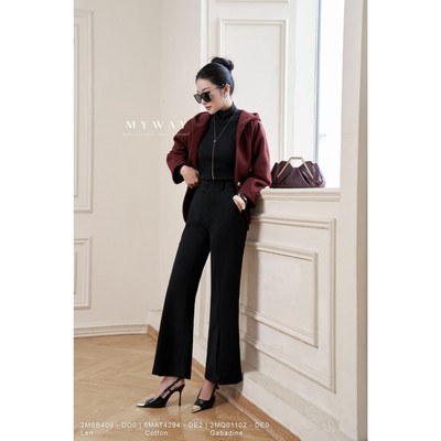 Áo Khoác Nữ Mùa Đông MY WAY Dài Tay Có Mũ Dáng Lửng Sang Chảnh 2MBB409