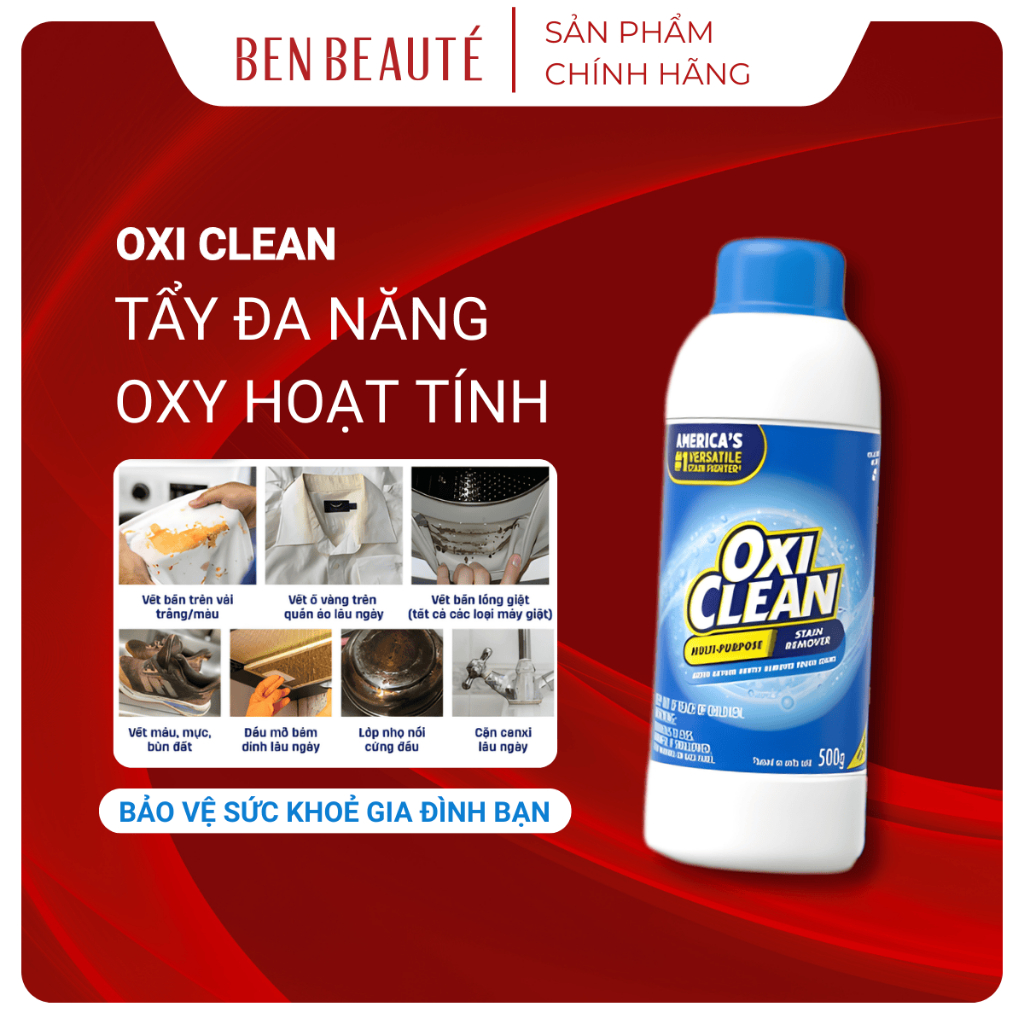 Bột Tẩy Đa Năng Oxi Clean Không Làm Phai Màu, An Toàn Với Da Tay 500G