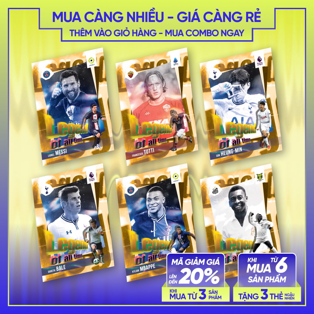 22-23 PSG SPURS LEGEND OF ALL TIME | Thẻ cầu thủ bóng đá SKYLLECTA | Pele Beckham Neymar Messi Totti