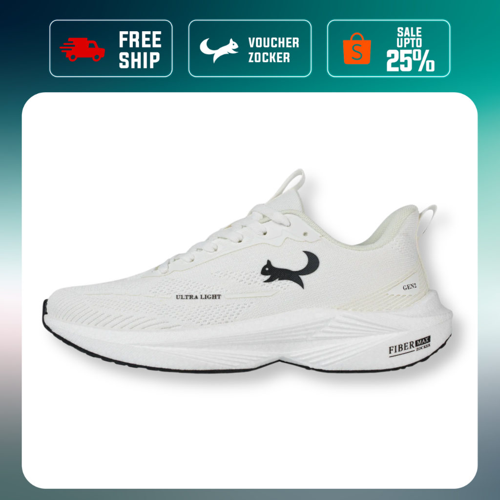 Giày Chạy Bộ Zocker Ultra Light Gen 2 - Nhẹ và Nảy Tuyệt Đối (Tặng Bình Xịt Khử Mùi)