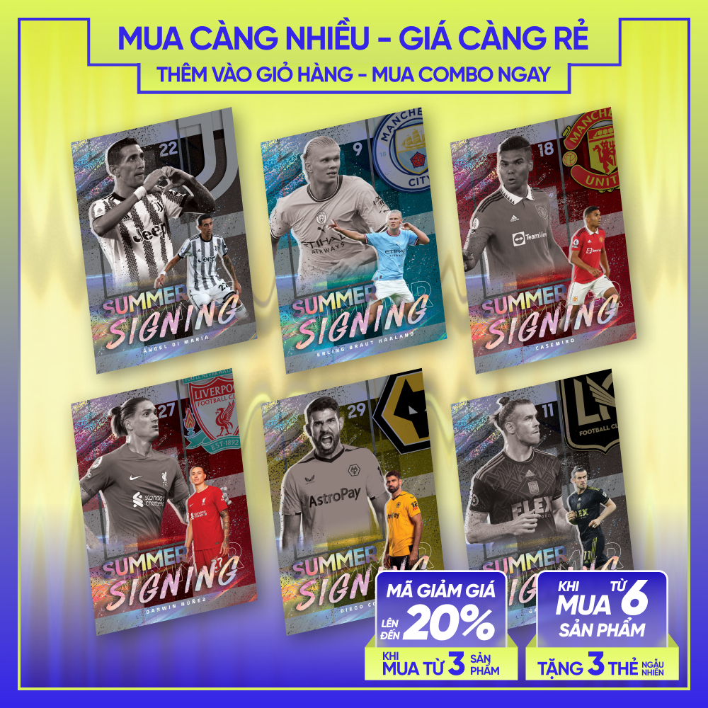 22-23 SUMMER SIGNING | Thẻ cầu thủ bóng đá SKYLLECTA | Di María Casemiro Darwin Núñez Haaland Bale S