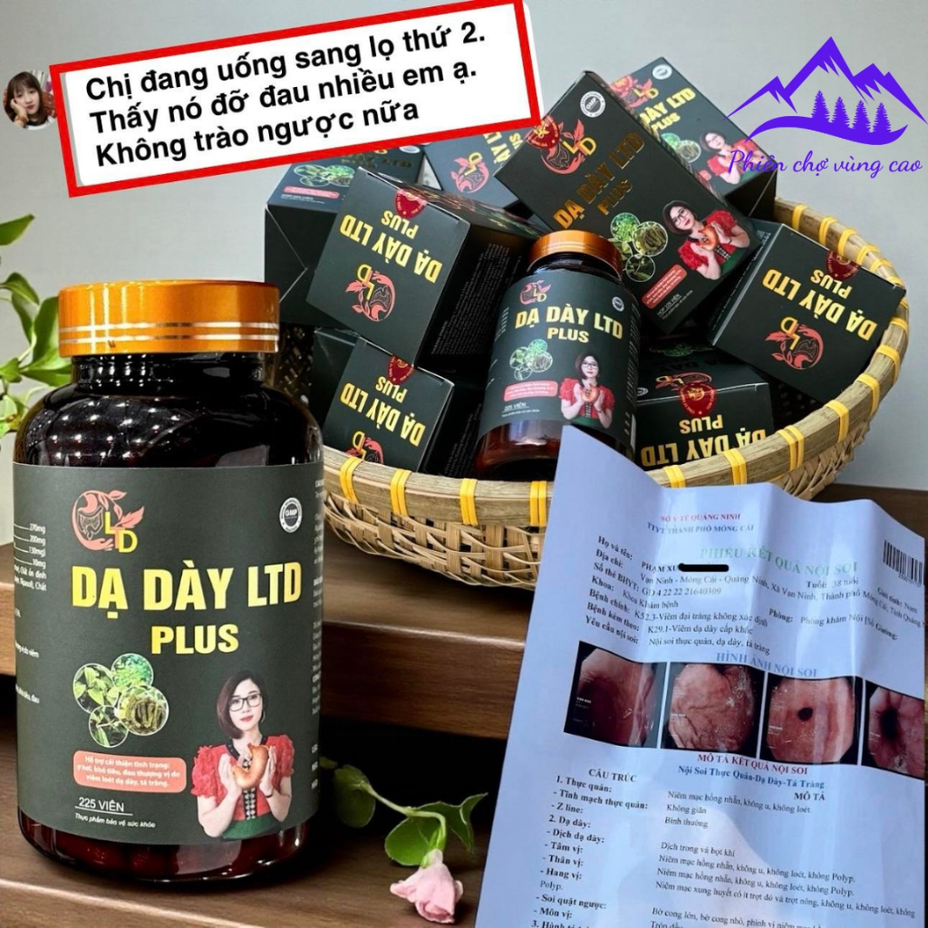 Dạ dày LTD Plus chính hiệu (225 viên nang), gia truyền dạ dày đại tràng LTD (Lò Thị Dịu)