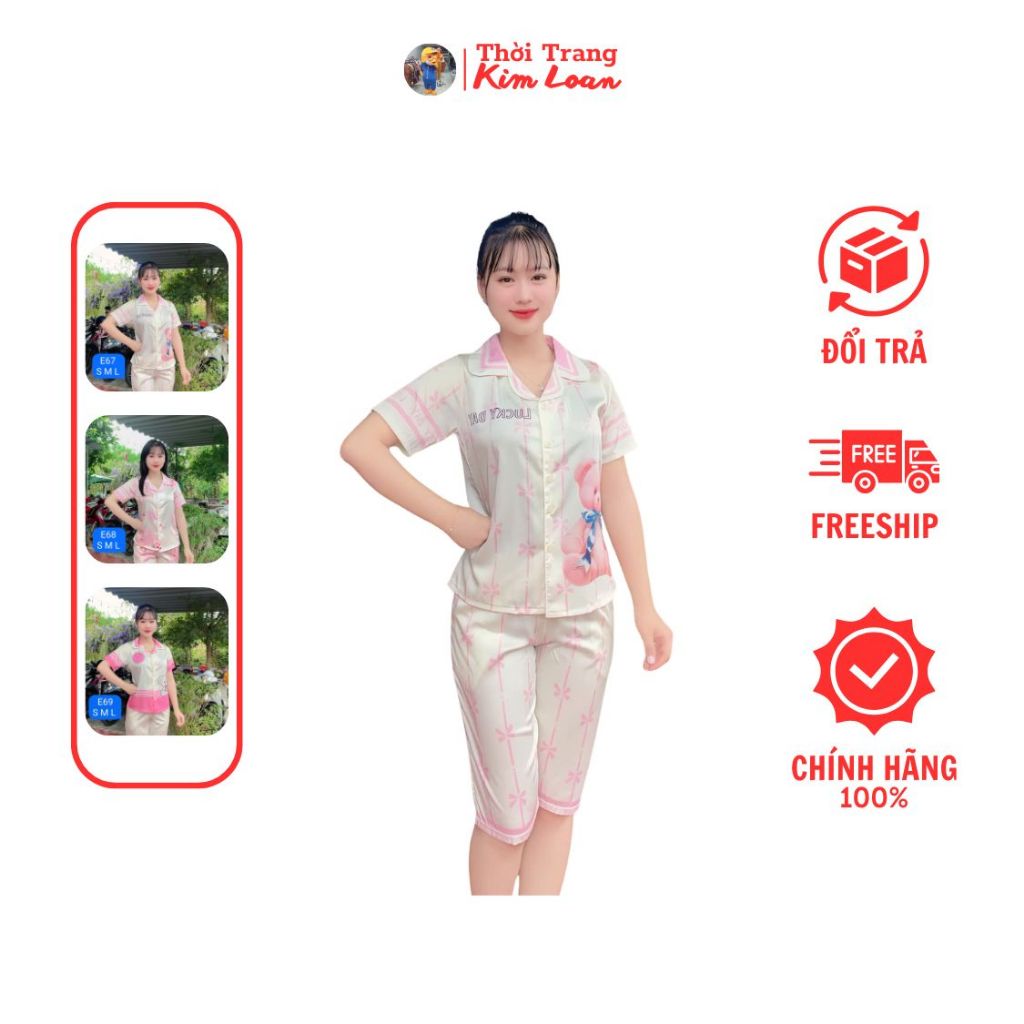 [E67,E68,E69] - Đồ bộ Thiết kế lửng dành cho nữ hoạ tiết nhiều màu, chất liệu lụa latin