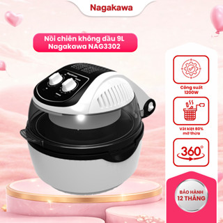Nồi chiên không dầu 9 lít Nagakawa NAG3302, công suất 1200W, bảo hành 12 tháng