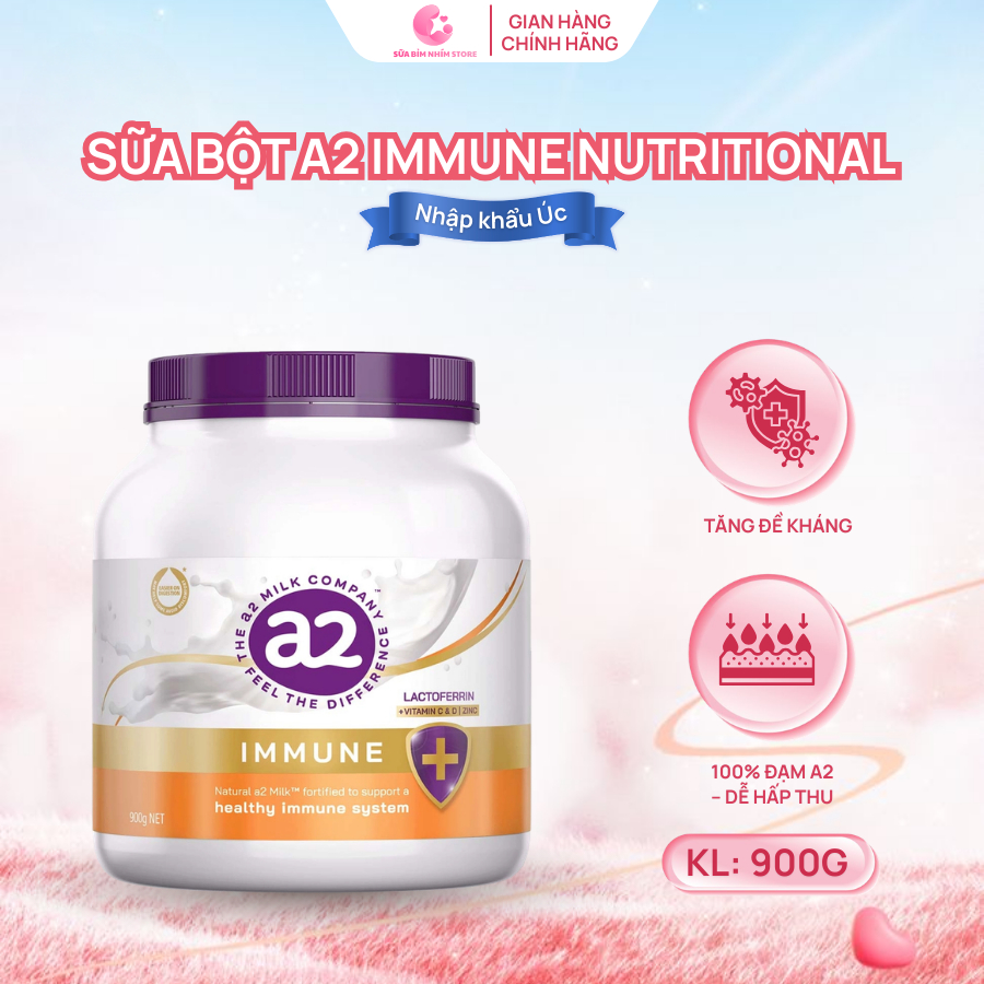 Sữa Bột A2 Immune Nutritional 900g Đạm A2 Beta Casein Bổ Sung Lactoferrin Hàng Úc