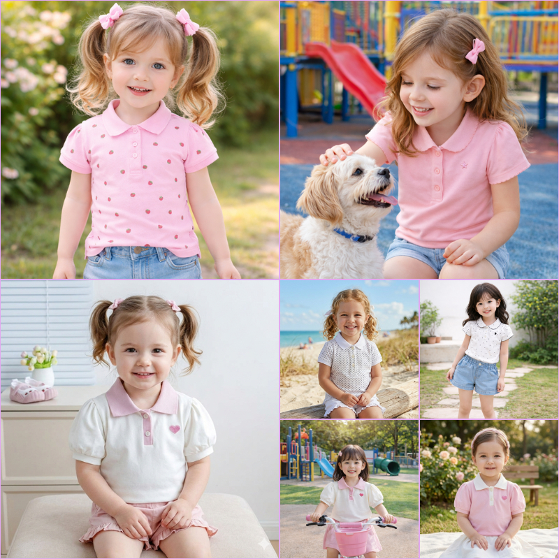 BST Áo Polo Little Maven, áo hè nhiều Màu cho Bé Gái 2-7 Tuổi Mẫu Mới JG13- Jumping Beans Official S
