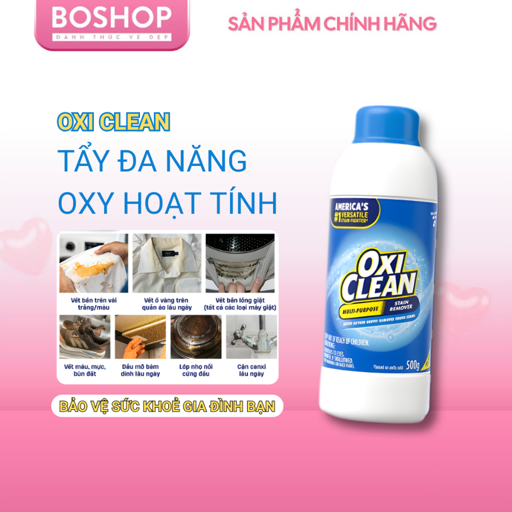 Bột Tẩy Đa Năng Oxi Clean Không Làm Phai Màu, An Toàn Với Da Tay 500G