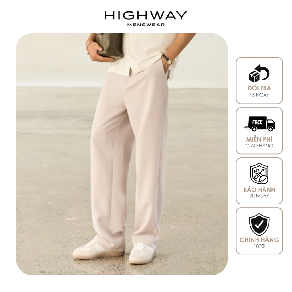 Quần vải nam chất liệu Polyester dáng suông chống nhăn Highway (Menswear) Matteo