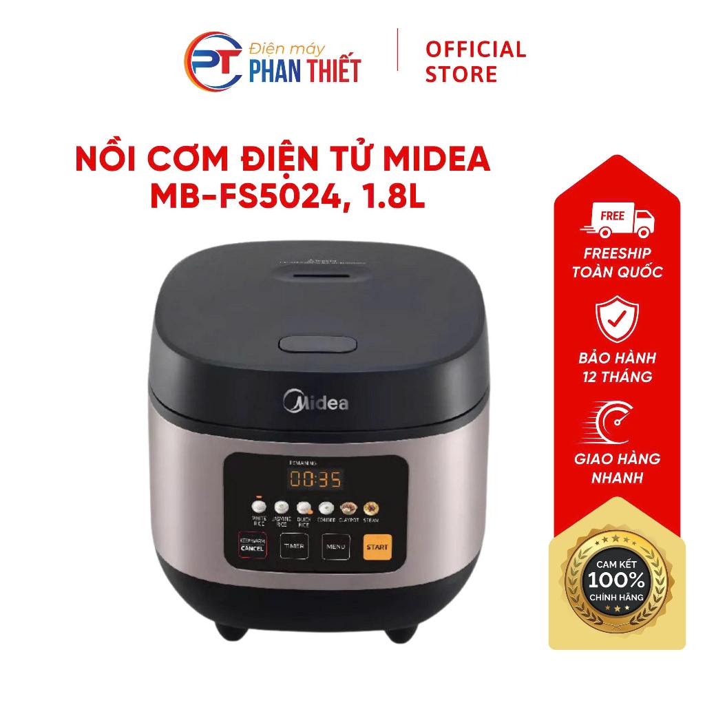 Nồi cơm điện tử Midea MB-FS5024 dung tích 1.8l- Hàng công ty chính hãng